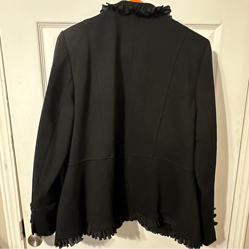Chicos Black Blazer with Ruffles Size 2 - Picture 6 of 6